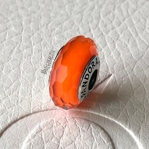 Pandora Faceted Murano Glass Charm - Orange